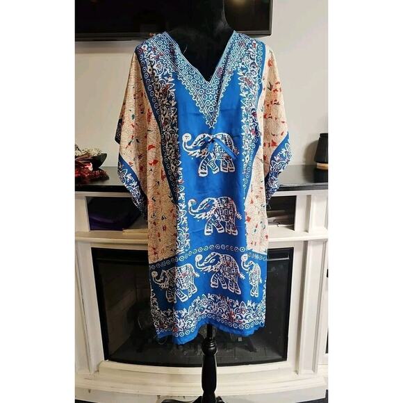 Royal Paisley Cover Up Dress Womens One Size Fits Most Elephant Aztec Print - Picture 1 of 6